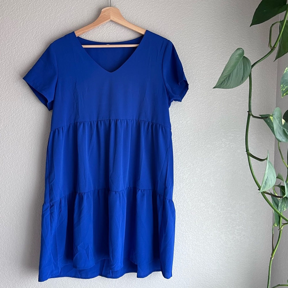 3/$15 🙌🏼 Short Sleeve Tunic Dress V Neck Loose Flowy Dress